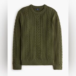 NWT J.Crew Factory Men’s Fisherman Cable Crewneck Sweater Size Small